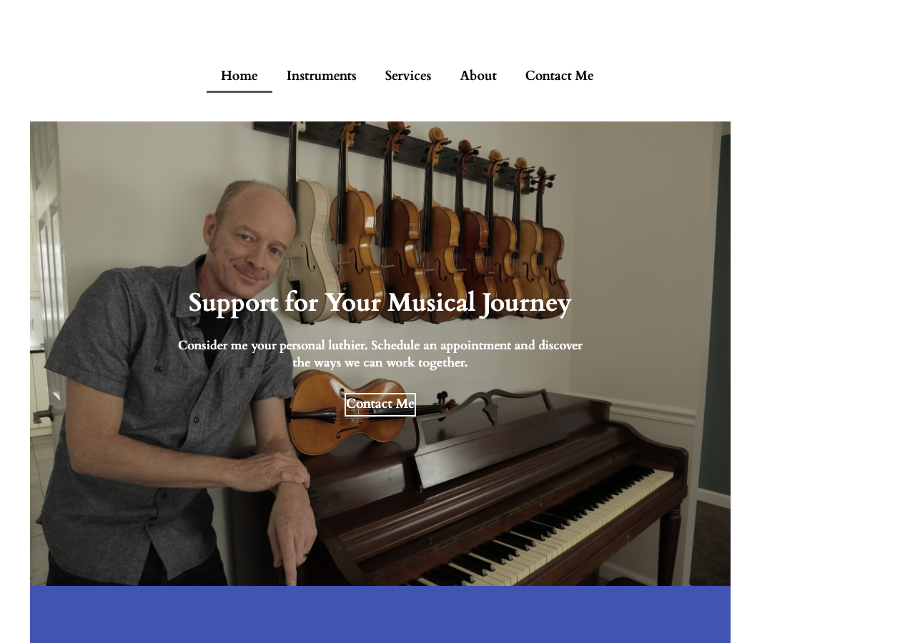 noblestrings.com home page, September 2023: retitled Roman D. Clarkson, Violin and Viola Maker in Rocheport, MO